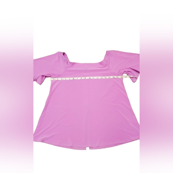 Melanie Lynne Off The Shoulder Purple Blouse Size Medium. - Picture 8 of 12